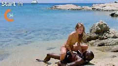 Teen white girl caught when get fucket buy a black guy on a nudist beach